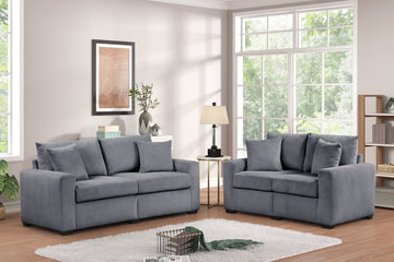 EMPIRE 1124 GREY SOFA AND LOVESEAT SET