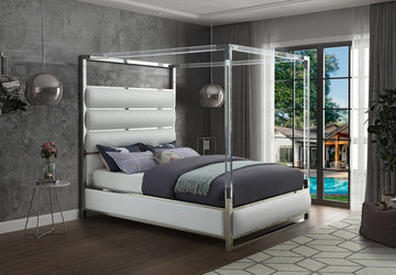 Saint Paul St Vegan Leather Canopy Bed