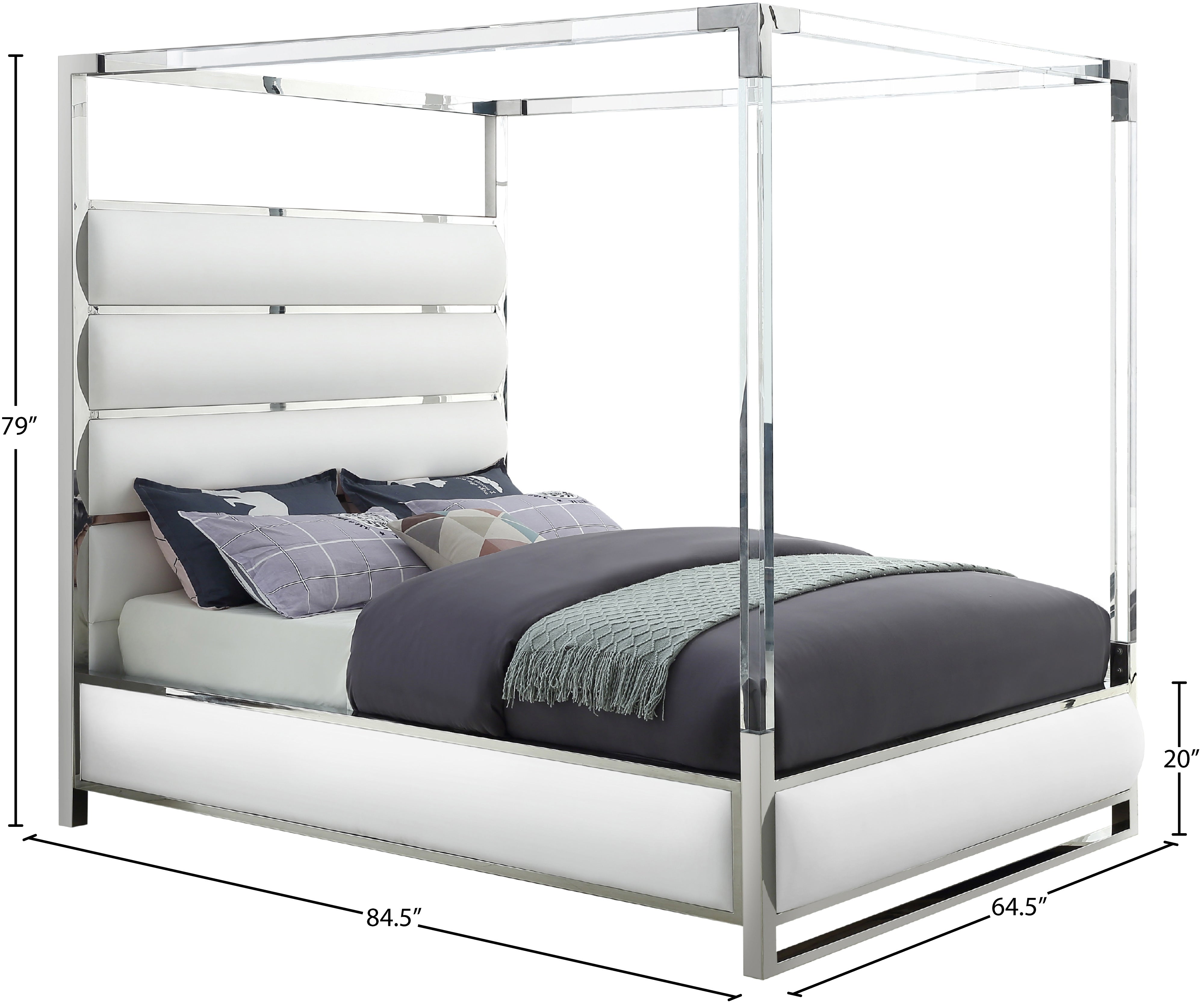 Saint Paul St Vegan Leather Canopy Bed