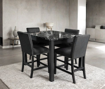 Empire Kors Onyx Black Counter Height 5pc Dining Set