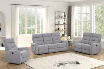 Empire Nina Grey Performance Fabric Reclining Sofa Set