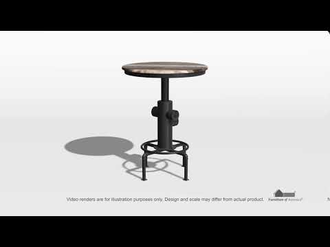  Furniture of America Round Foskey Pub Height Dining Table with Pedestal Base CM3367BT-TABLE EXTERNAL_VIDEO 1