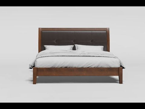  Color_Brown Cherry  Size_King  -- Enrico CM7068EK E.King Bed EXTERNAL_VIDEO 1