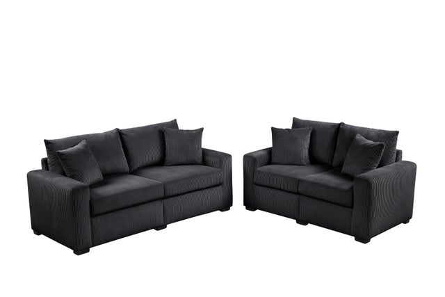 EMPIRE 1123 BLACK SOFA AND LOVESEAT SET