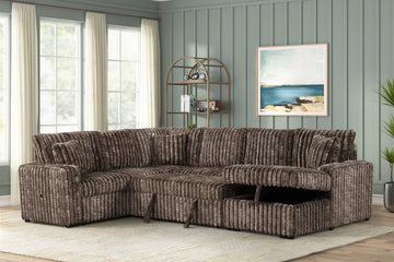 Devonshire Brown Sleeper Sectional
