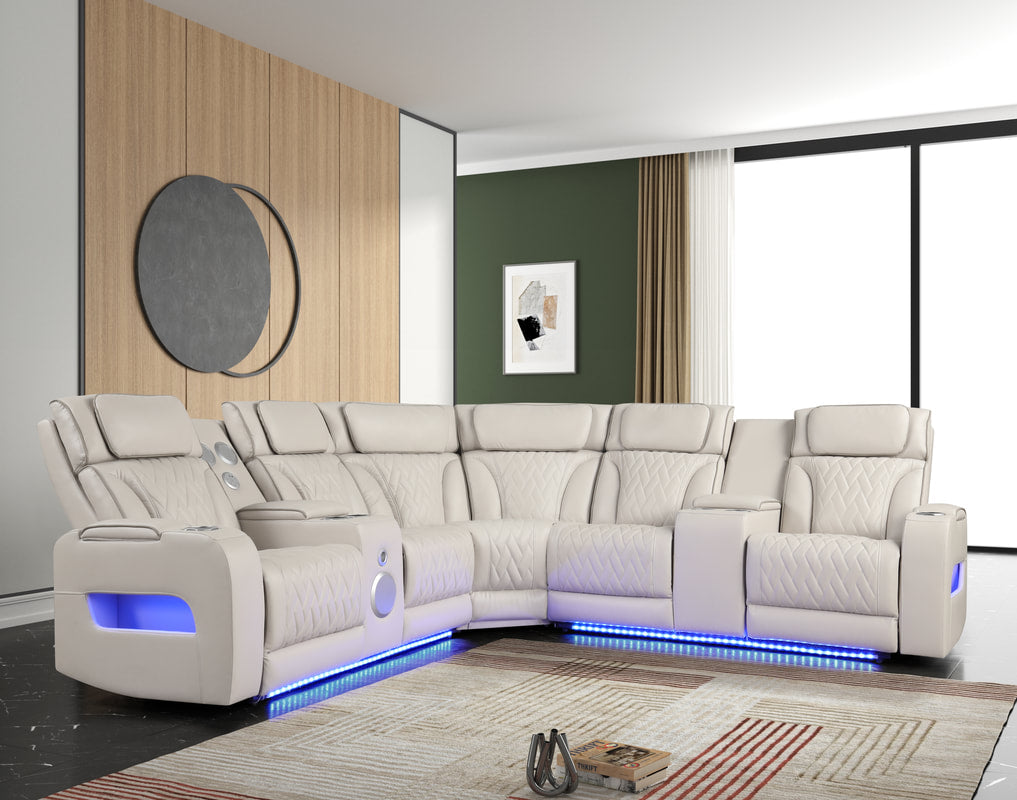 Lamine Power Reclining Sectional (Power Headrests)