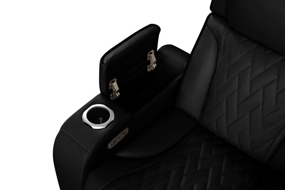 Lamine Black Power Reclining Sectional (Power Headrests)